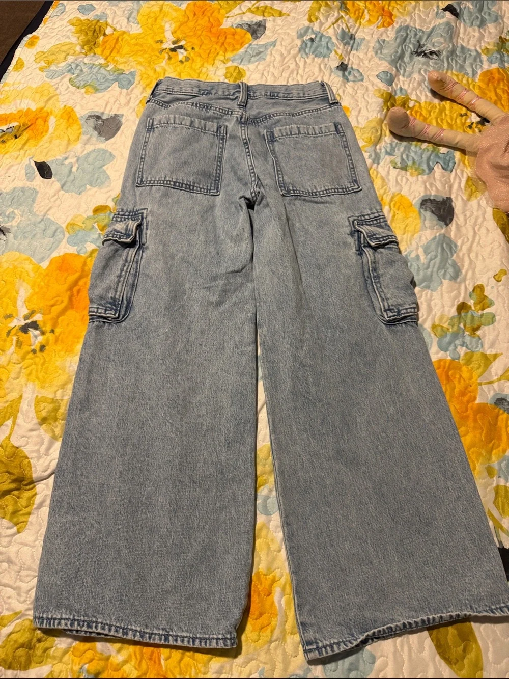 Old Navy Light Blue Wide-Leg Cargo Jeans